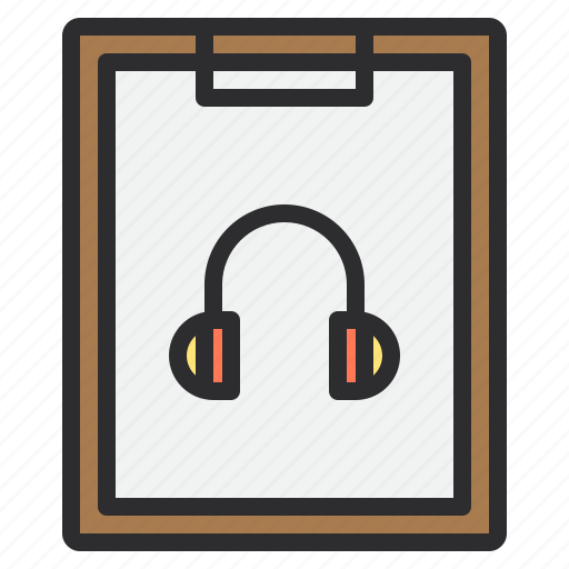 Business, clipboard, headphone, paper icon - Download on Iconfinder