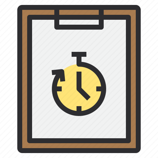 Business, clipboard, paper, stopwatch, time icon - Download on Iconfinder
