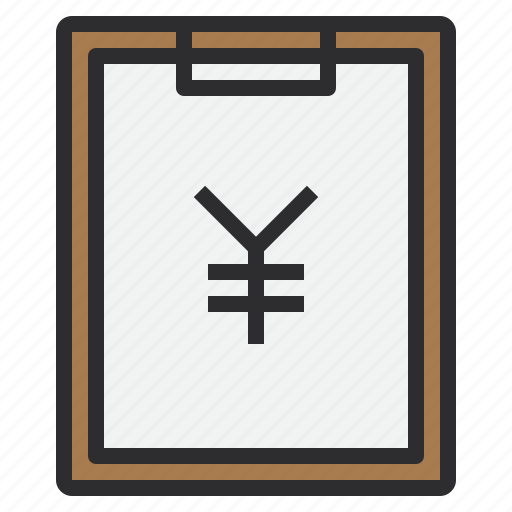 Business, clipboard, money, paper, yen icon - Download on Iconfinder