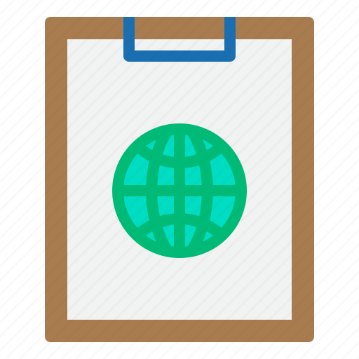 Business, clipboard, paper, world icon - Download on Iconfinder