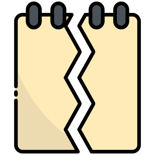 Notepad, clipboard, notes, broken, ripped, crash, problem icon - Download on Iconfinder