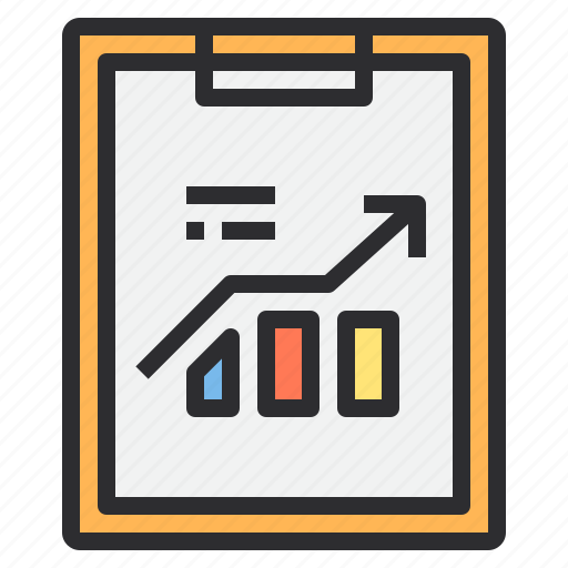 Bar, business, chart, clipboard, paper, report icon - Download on Iconfinder