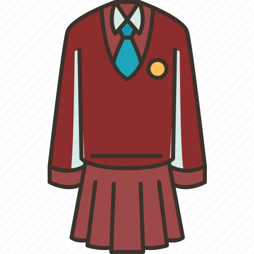 Uniform, student, womenswear, skirt, jumper icon - Download on Iconfinder