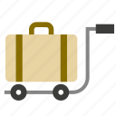 clothing, airport, briefcase, cart, luggage, suitcase, trolley