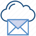 cloud, email, envelope, letter, mail, message, storage 