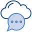 bubble, chat, cloud, comment, data, message, storage 