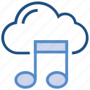 cloud, entertainment, media, music note, online multimedia, sound note, storage 