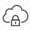 cloud, database, lock, locked, secure, security, storage 