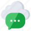 cloud chatting, cloud communication, cloud conversation, cloud text, cloud message 