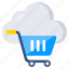 cloud shopping, cloud purchase, cloud commerce, handcart, shopping cart 