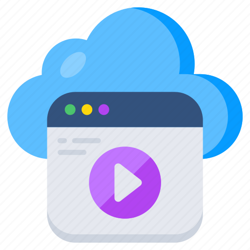 Cloud video, online video, video streaming, play video, cloud media icon - Download on Iconfinder