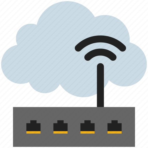Cloud, computing, internet, router, wifi signals icon - Download on Iconfinder