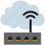 cloud, computing, internet, router, wifi signals 