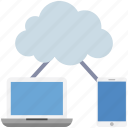 cloud, computing, data, laptop, mobile, networking, sharing