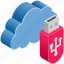 cloud, computing, data, pendrive, storage, usb 