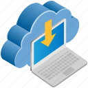 cloud, computing, download, laptop, storage