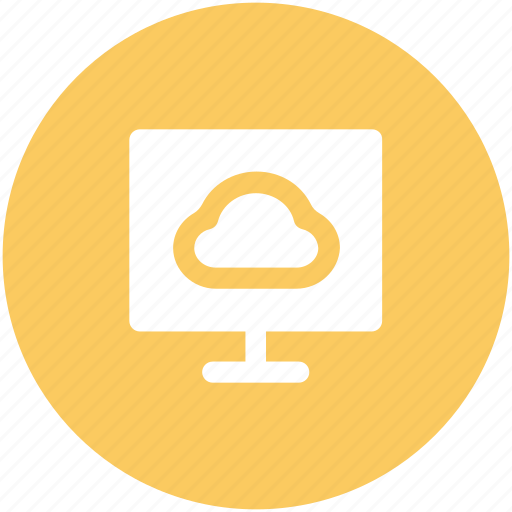 Broadcasting, cloud sign, electronic technology, entertainment, hdtv, modern technology, widescreen icon - Download on Iconfinder