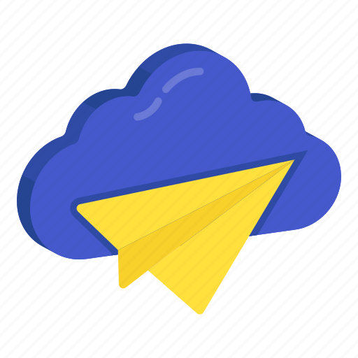 Cloud message, cloud mail, cloud technology, cloud computing, cloud paper plane icon - Download on Iconfinder