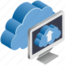 cloud, computing, data, file upload, monitor, uploading