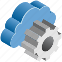 cloud, cogwheel, computing, gear, services, settings