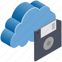 cloud, computing, drive, floppy, save, storage