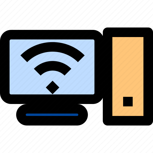 Computer, screen, wireless, signals, network, fidelit, connectivity icon - Download on Iconfinder