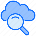 cloud, computing, magnify glass, searching, find