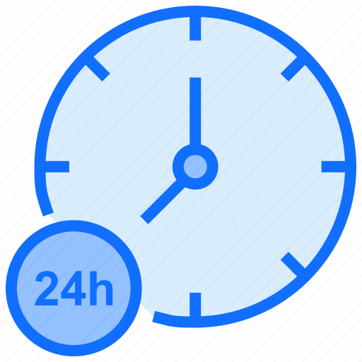Clock, time, customer, 24hours, service icon - Download on Iconfinder