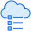 cloud, computing, menu, list, server 