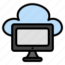 computer, monitor, screen, display, desktop, technology, cloud 