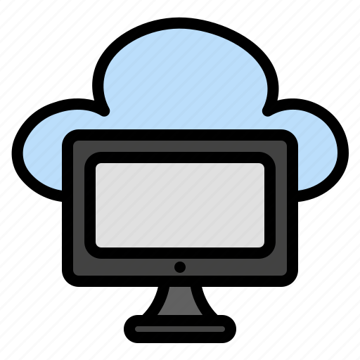 Computer, monitor, screen, display, desktop, technology, cloud icon - Download on Iconfinder