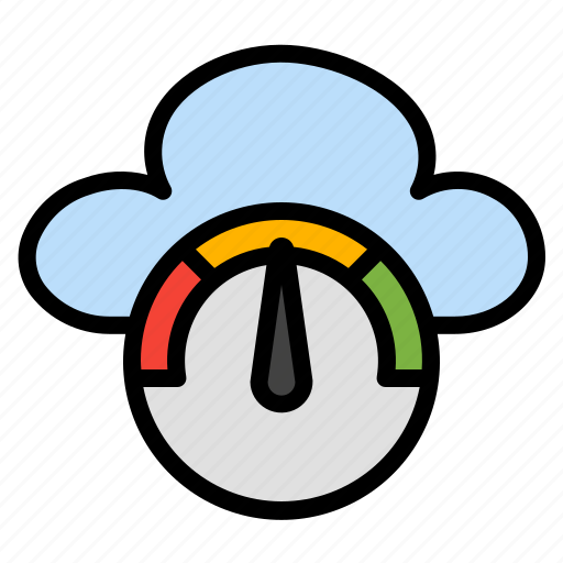 Speedometer, dashboard, performance, speed, meter, cloud, data icon - Download on Iconfinder