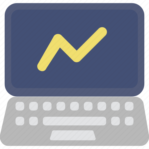 Analytics, laptop, line graph, online graph, statistics icon - Download on Iconfinder