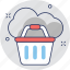 basket, cloud, estore, online shopping, shopping 