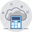 calculator, cloud, cloud computing, network, storage 