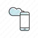 cloud, line, mobile, technology, thin