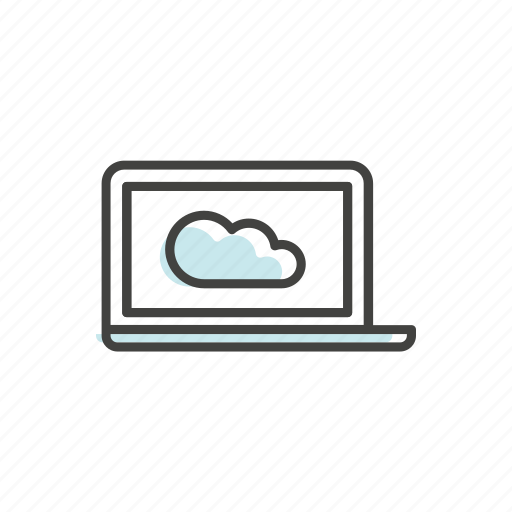 Cloud, laptop, line, notebook, technology, thin icon - Download on Iconfinder