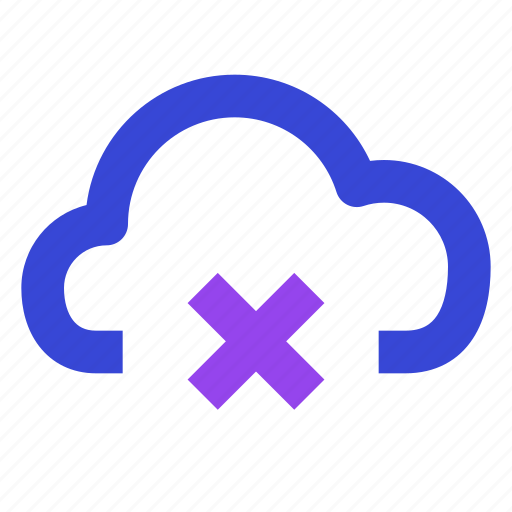 Cloud, times, deletion, removal, termination, ending, closure icon - Download on Iconfinder