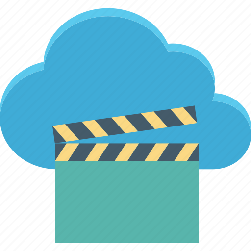 Cloud clapper, multimedia cloud, online cinema, online entertainment icon - Download on Iconfinder