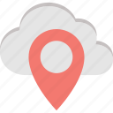 cloud computing, location pin, map pin, online map