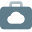 cloud, suitcase, network, storage 