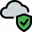 cloud, check, protection, network, shield 
