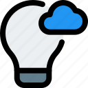 cloud, idea, network, bulb