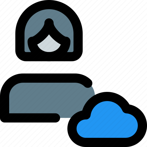 Cloud, woman, user, network icon - Download on Iconfinder