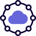 cloud, network, connection