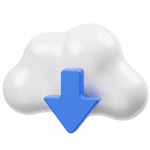 Cloud, download, data, storage, document, save, server 3D illustration - Download on Iconfinder