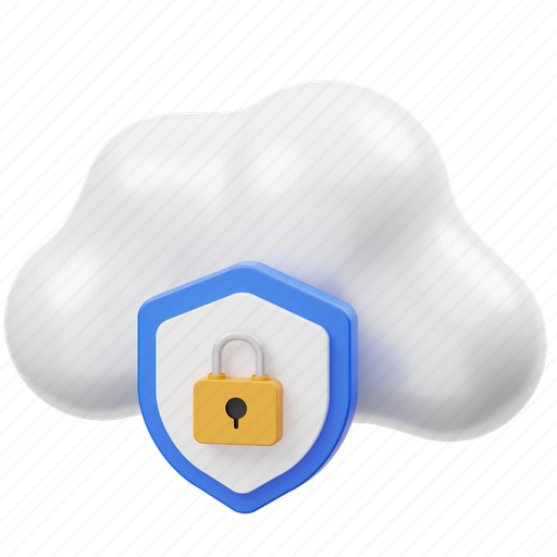 Cloud, security, computing, server, storage, internet, network 3D illustration - Download on Iconfinder