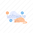 soft, cat, cute, kitty, animal, software, cloud, sleep, development