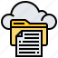 cloud, data, document, file, folder, technology 