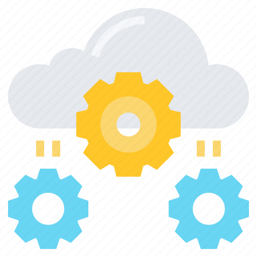 Cloud, data, gear, process, setup, technology icon - Download on Iconfinder